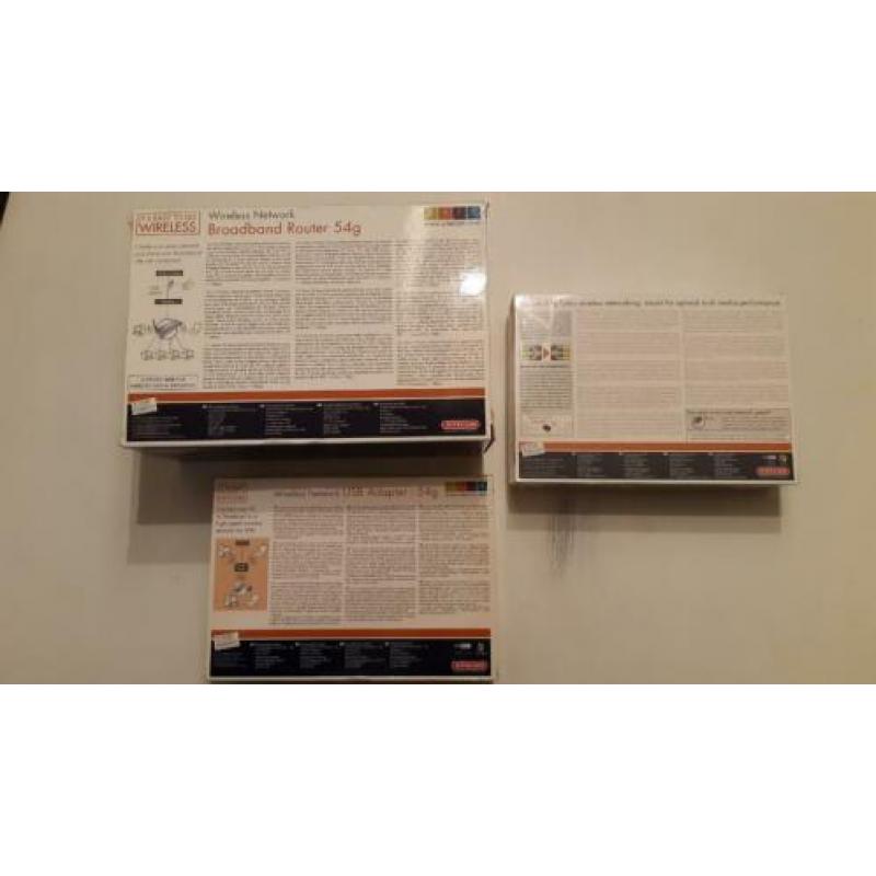 set sitecom wireless broadband router en 2 USB adapter €25