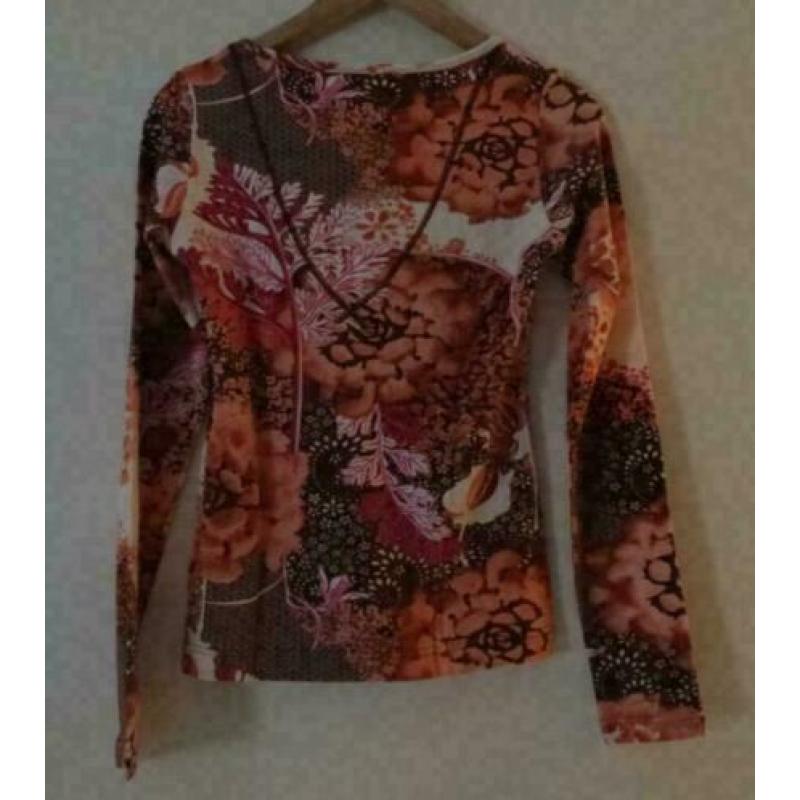 Oilily oranje top met bloemen maat S