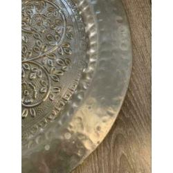 Groot dienblad / schaal zilver 49 cm