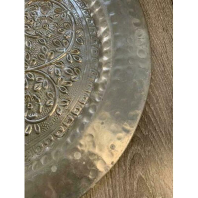 Groot dienblad / schaal zilver 49 cm