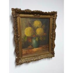 Uitverkoop! Stilleven schilderij met brocante lijst!