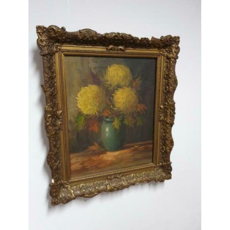 Uitverkoop! Stilleven schilderij met brocante lijst!