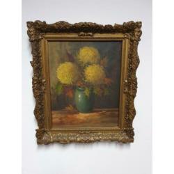 Uitverkoop! Stilleven schilderij met brocante lijst!