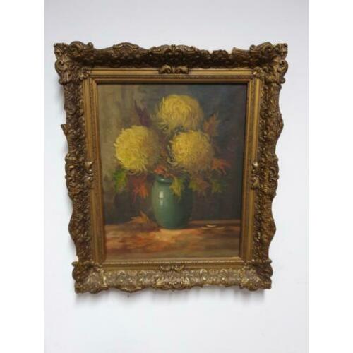 Uitverkoop! Stilleven schilderij met brocante lijst!