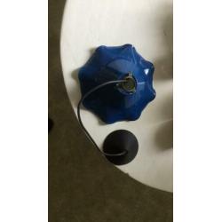 Vintage/retro hanglamp,metaal/email,blauw,curiosa