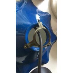 Vintage/retro hanglamp,metaal/email,blauw,curiosa