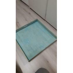 Groot dienblad turkoois 60x60