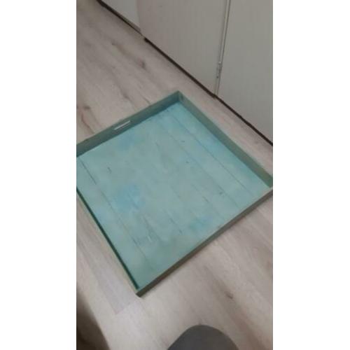 Groot dienblad turkoois 60x60