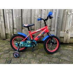 Spiderman fiets met zijwieltjes 14 inch