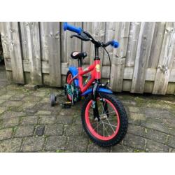 Spiderman fiets met zijwieltjes 14 inch