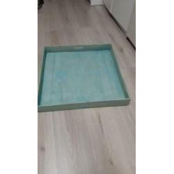 Groot dienblad turkoois 60x60