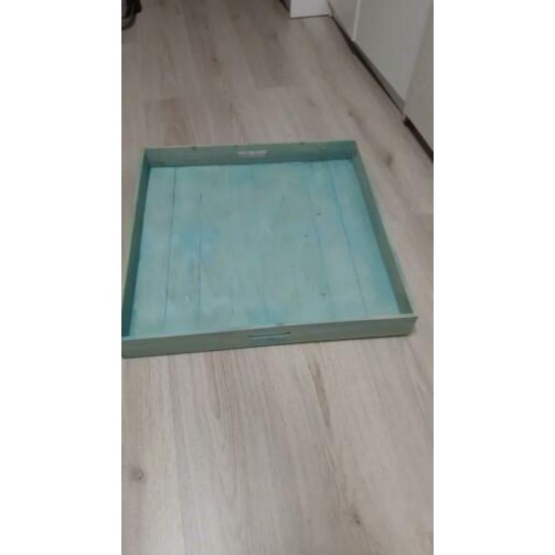 Groot dienblad turkoois 60x60