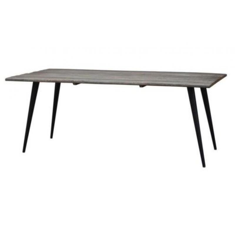 Boomstamtafel houten eettafel 200 x 100 cm naturel staal