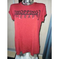 T shirt 'shopping therapie' mt L/XL