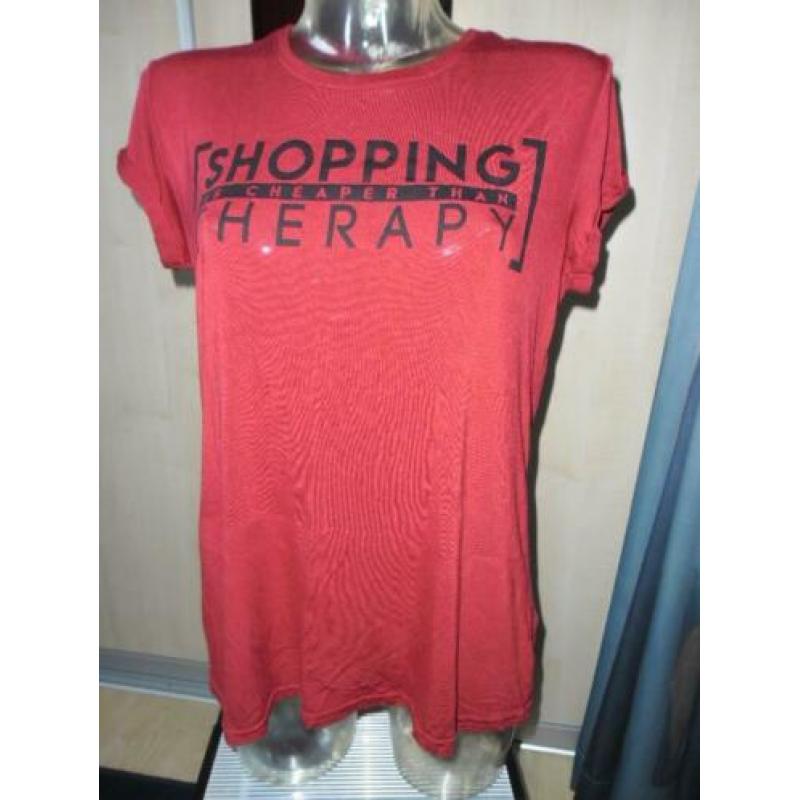 T shirt 'shopping therapie' mt L/XL