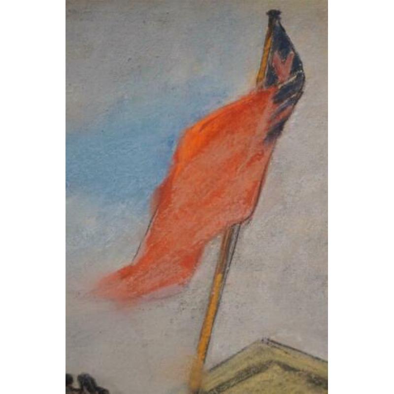 H.W. Jansen - Schilderij van havengezicht - Rotterdam?