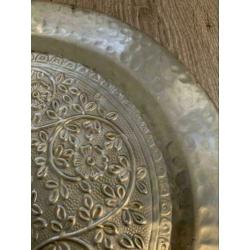 Groot dienblad / schaal zilver 49 cm