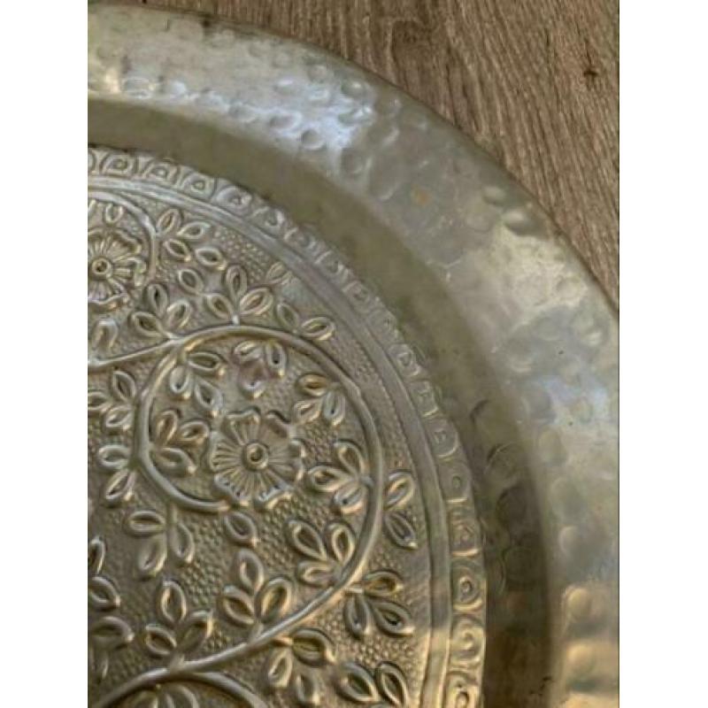 Groot dienblad / schaal zilver 49 cm