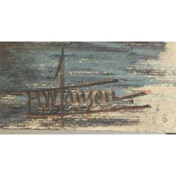 H.W. Jansen - Schilderij van havengezicht - Rotterdam?