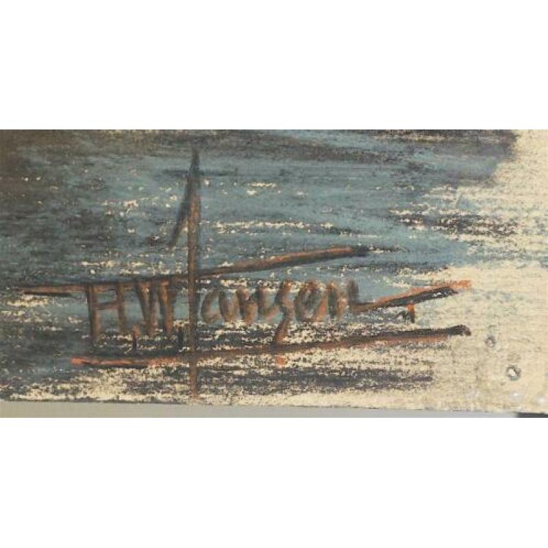 H.W. Jansen - Schilderij van havengezicht - Rotterdam?