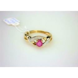 Ring goud robijn & diamanten / Z6048