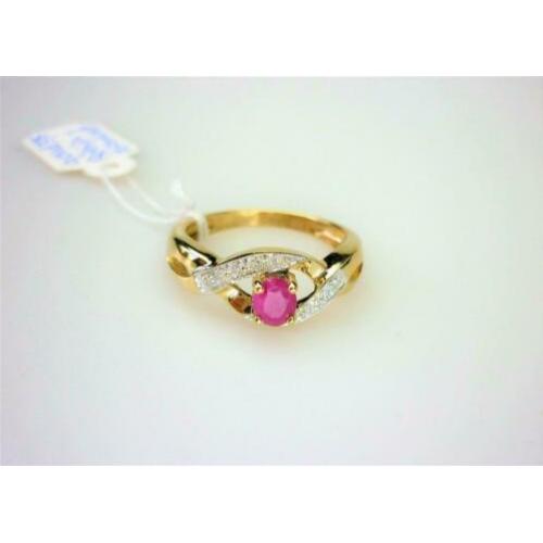 Ring goud robijn & diamanten / Z6048
