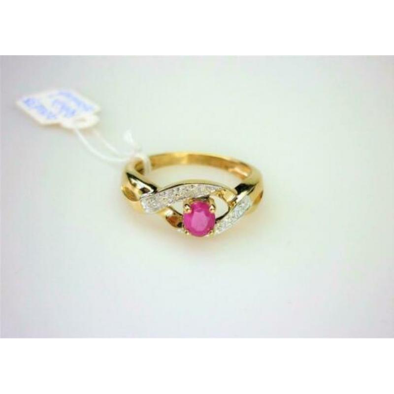 Ring goud robijn & diamanten / Z6048