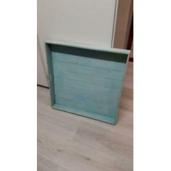 Groot dienblad turkoois 60x60