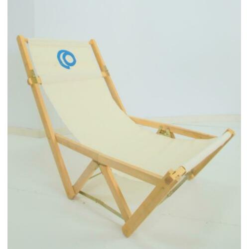 Vintage Arbter design ligstoel fauteuil opvouwbaar hout stof