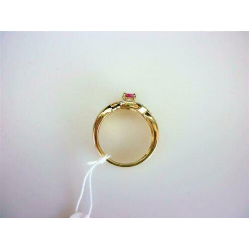 Ring goud robijn & diamanten / Z6048