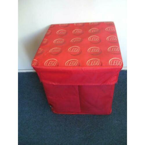 Originele Lego opbergbak, poef, krukje, rood, 30x30x30 cm