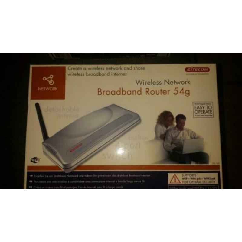 set sitecom wireless broadband router en 2 USB adapter €25