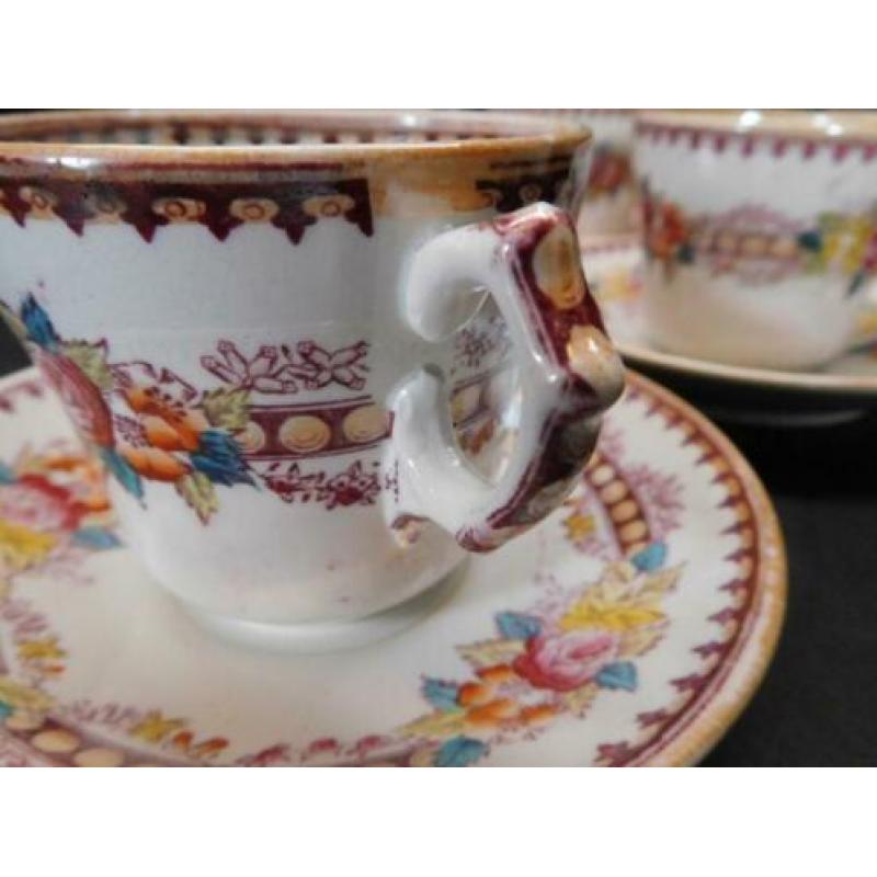 6 Bouquet 1 Regout kop en schotels uit 1880 -1886