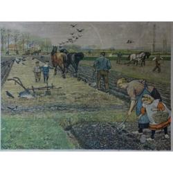 Schoolplaat – schoolplaten –De lente op den akker- Jetses 2