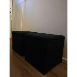 2 x Voetenbank met opbergruimte IKEA Bosnäs