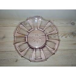 Brocante Lila fruitschaal glas