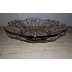 Brocante Lila fruitschaal glas