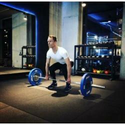 38m2 nieuwe Rubber sportvloer tegels 100x100x3 fitness gym