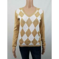 Tommy Hilfiger geruite trui beige wit maat S 36