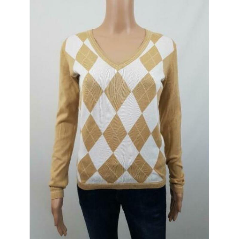 Tommy Hilfiger geruite trui beige wit maat S 36