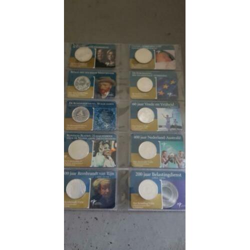 De eerste 10 echt zilveren coincards
