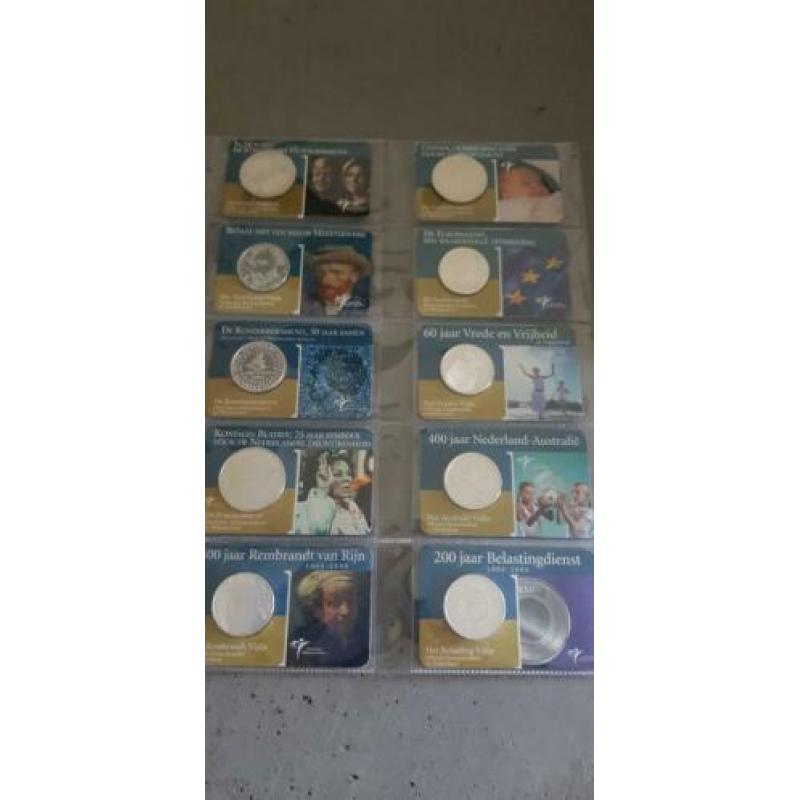 De eerste 10 echt zilveren coincards