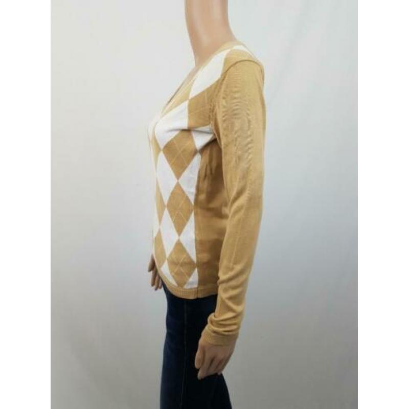 Tommy Hilfiger geruite trui beige wit maat S 36
