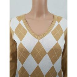 Tommy Hilfiger geruite trui beige wit maat S 36