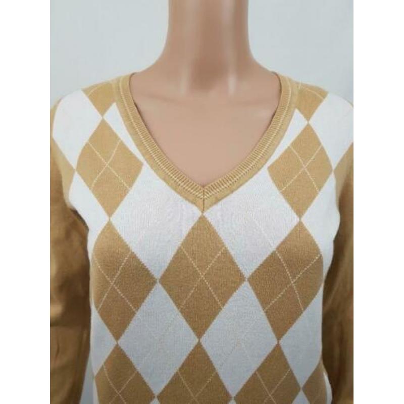 Tommy Hilfiger geruite trui beige wit maat S 36