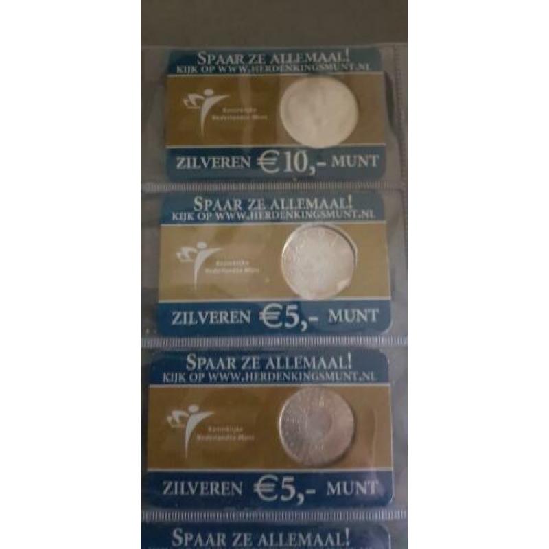 De eerste 10 echt zilveren coincards