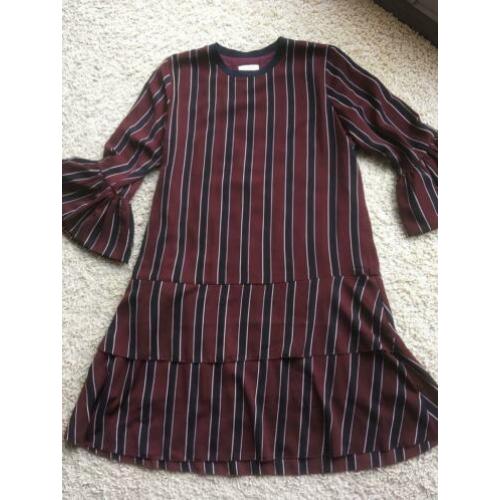 Jurk L bordeaux/donkerblauw