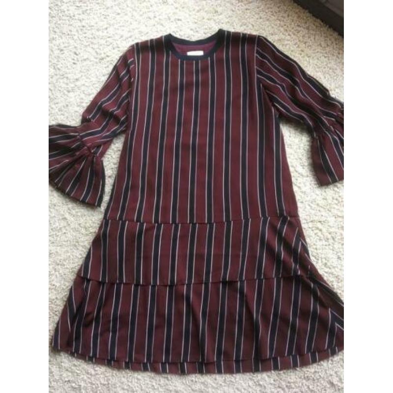 Jurk L bordeaux/donkerblauw