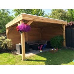 Overkapping / tuinhuis van douglashout hier alle materialen