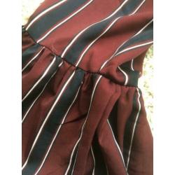 Jurk L bordeaux/donkerblauw